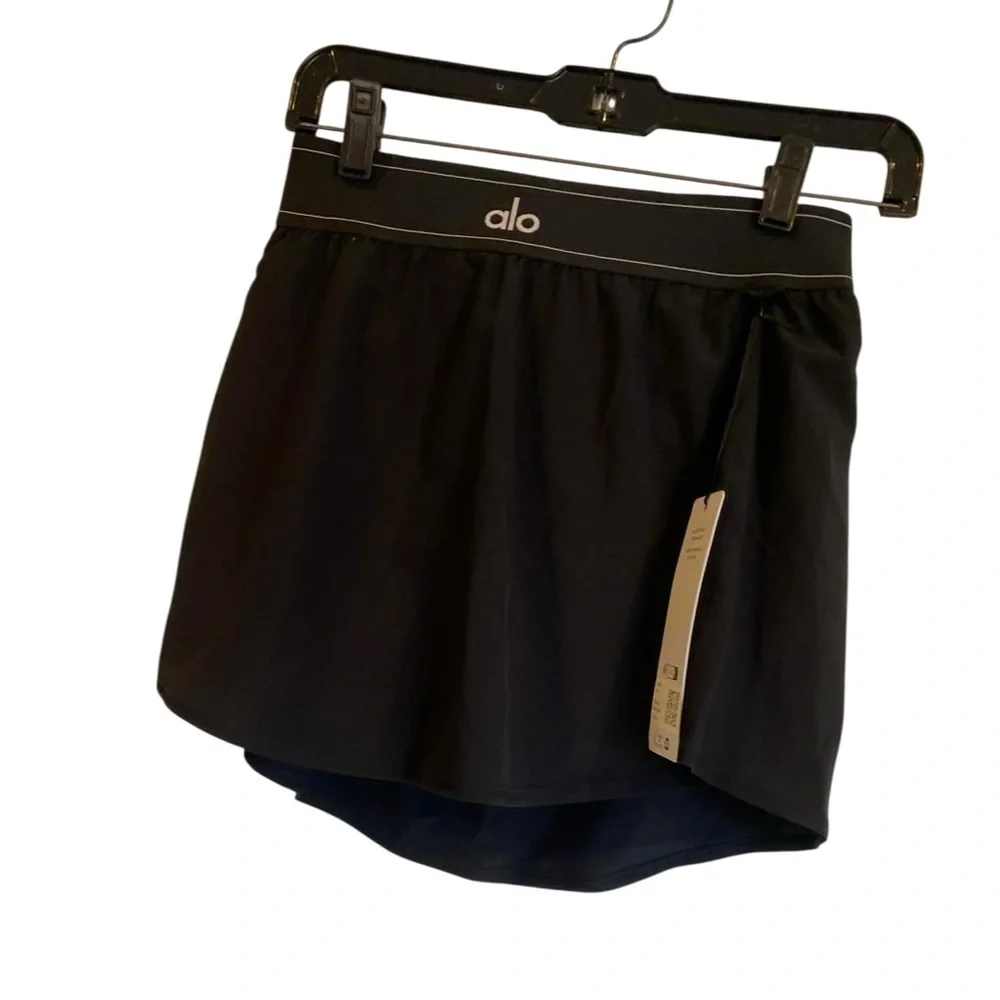 ALO Yoga Black Athletic Skort with Built-In Shorts
